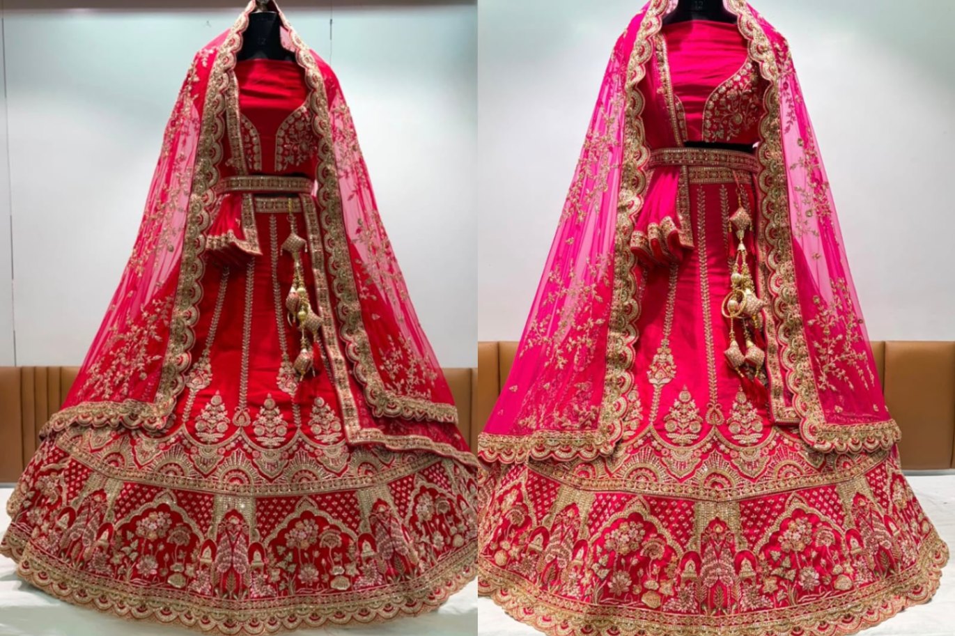 Pure Silk • Exquisite Beads Work • A Truly Royal Bridal Look.