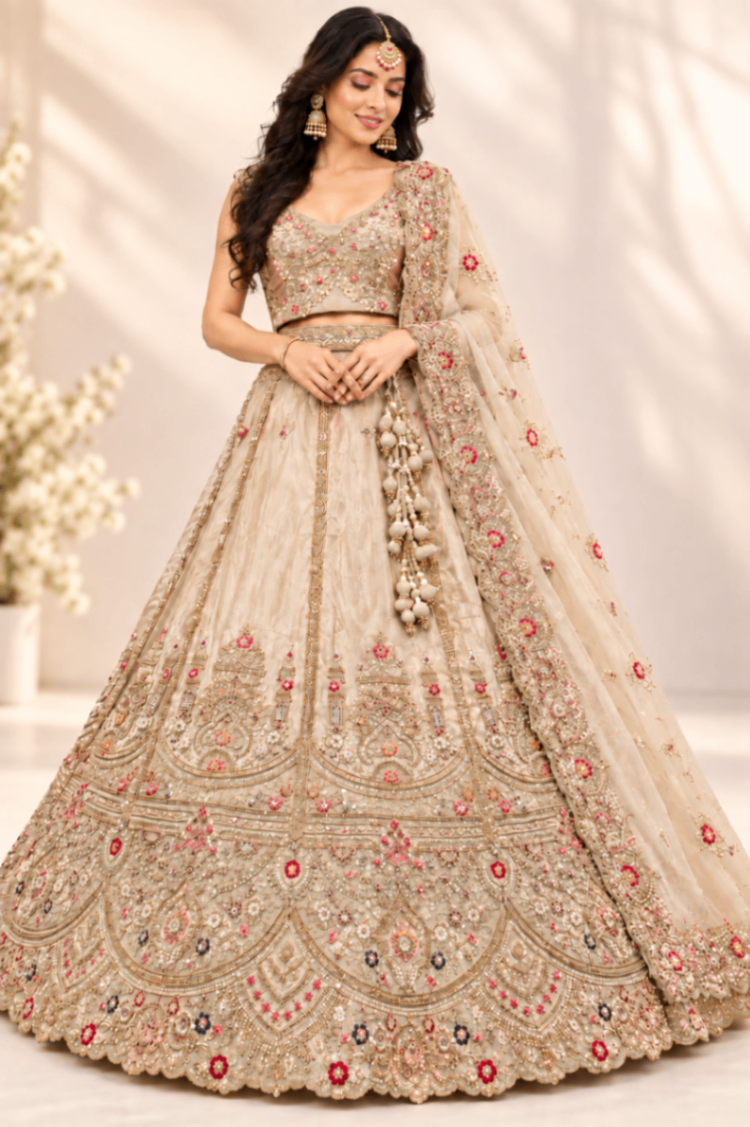 Exquisite Beads Work for Timeless Bridal Beauty